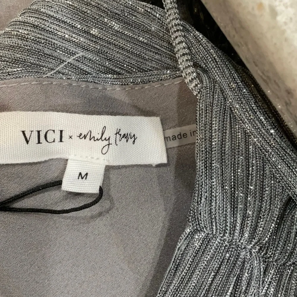VICI X Emily Travis Elegant Gray Maxi Dress size M - Picture 7 of 12